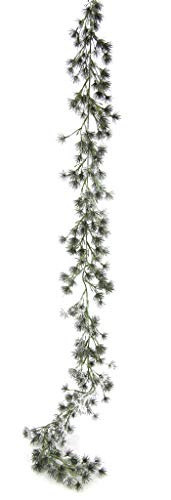 Flair Flower Fir Garland with Artificial Snow Chain Artificial Decorative Garland Insulated for Fireplace Stairs Fir Larch Christmas Garland Table Door Christmas Decoration X'mas