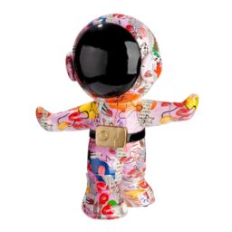 GILDE OOH LALA Astronaut Resin Figurine, Multi-Colour, Height 30 cm x Width 26 cm, Street Art Style