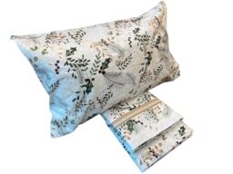 zer0bed, Berry Double Bed Sheet Set, Double Bed Set, Made in Italy, 100% Cotton, White, Top Sheet, Fitted Sheet, Pair of Pillowcases