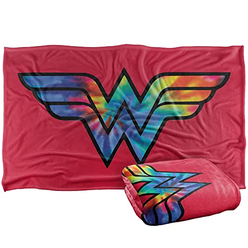 Wonder Woman Wonder Woman Tie-Die Logo Super Soft Silky Feel Blanket - 36 x 58 Inch