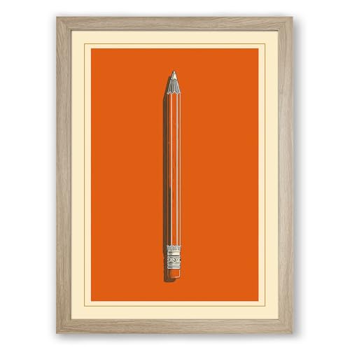 Mechanical Precision Minimalist Framed Wall Art Print A1 (84.1×59.4cm) Oak, Wall Decor for Living Room, Bedroom, Office & Home, Ready to Hang, Art Gift