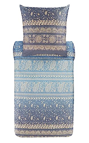 Bassetti Brenta 9325858 Bed Linen + 2 Pillowcases Made of 100% Cotton Satin in Pearl Grey G1, Dimensions: 200 x 200 cm + 2 K 80 x 80 cm