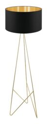 EGLO Tripod floor lamp Camporale, Living Room Lamp with Fabric Shade