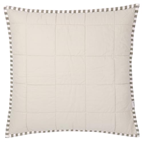 Yard Hebden Stripe Feather Filled Cushion (Stone, 55 x 55 cm)
