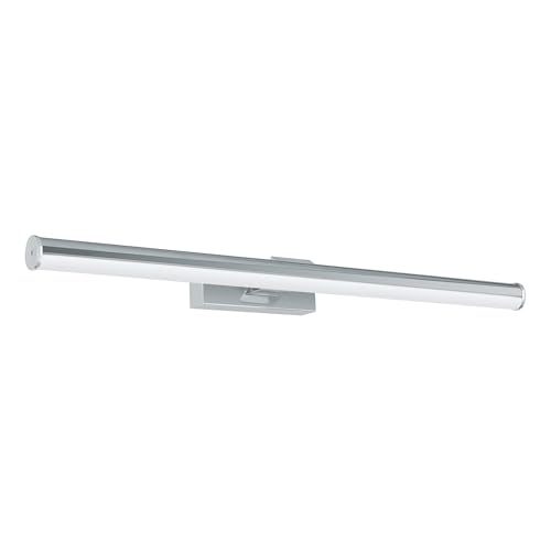 Eglo LED Wall Lamp Vadumi, Mirror Light, Wall Light Made of Plastic, Bathroom Lamp in Chrome, White, LED Damp Room Light Neutral White, IP44, L 60 cm