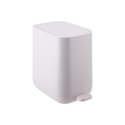 Relaxdays 7L Pedal Bin with Soft-Close Lid, Removable Inner, Narrow Design, Matte Plastic, 30x18x28cm, Beige