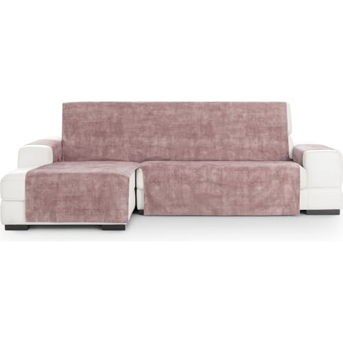 ECOMMERC3 Chaiselong Extra Left Universal and Versatile Sofa Cover ??? Pink Chaiselong Sofa Cover Protector Easy to Install for Back, Seat and Arms
