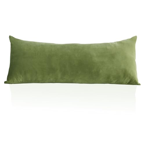 StangH Grass Green Pillow Cover Soft Velvet Pillowcases, 1 Piece - 300GSM Soft Velvet, Nature-Inspired Home Decoration, Hidden Zipper, Cozy Feeling for Bedroom, 20 x 54