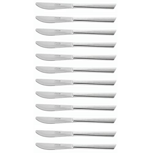 Arcos Series Toscana - Box 12 pieces Lunch Knife Table Knife - Monoblock of one piece Stainless Steel 85 mm (3.35 Inch) Silver Colour (12 Piece)