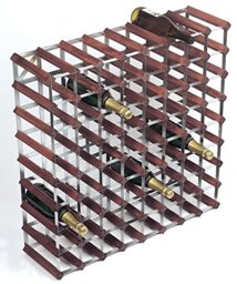 RTA 72 Bottle 8x8 Wine Rack Dark Pine Galvanised Steel Ready Assembled - WNRK4116