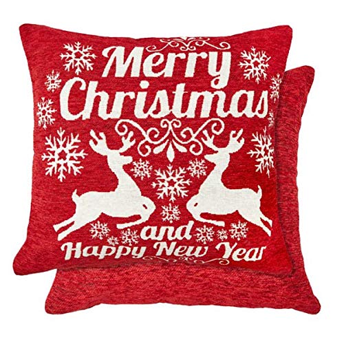 Emma Barclay Chenille Christmas - Cushion Cover 'Reindeer' - 17x17 (43x43cm)
