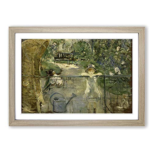 Berthe Morisot The Basket Chair Framed Print - A2 Oak Framed Wall Art - Ready to Hang - Modern Nature Picture - Living Room Bedroom Lounge Office