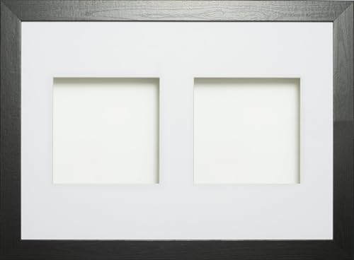 Frame Company Watson Multi Aperture Range Black Photo Picture Frame, A2 for 8x8 (x2) *Choice of Sizes* Fitted with Perspex