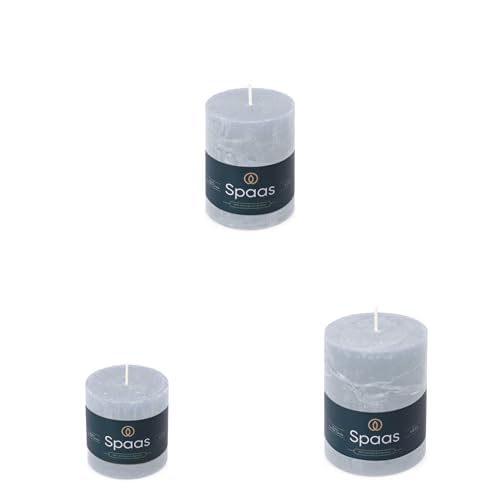 Spaas Rustic Pillar Candle 70/70mm (25h), 70/95mm (35h) and 80/110mm (65h), Light Blue