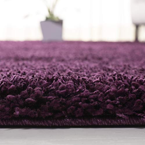 Safavieh Shag Rug for Living Room, Dining Room, Bedroom - California Shag Collection, High Pile, in Purple, 61 X 91 cm