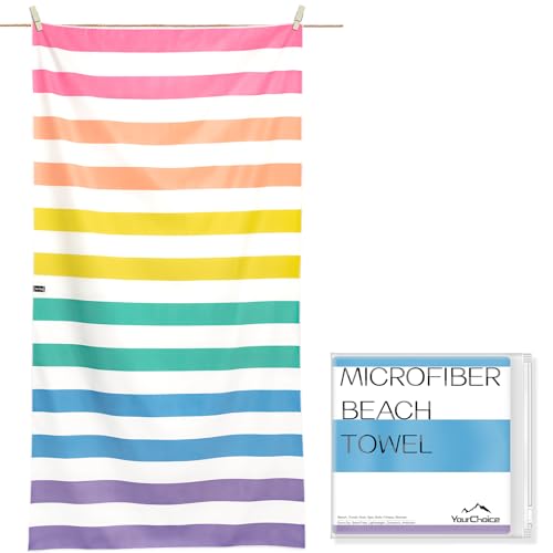 Your Choice Microfiber Quick Dry Sand-Free Beach Towel for Adults & Kids - Oversized, Compact, Lightweight, Absorben - Swim Towel - Unicorn Waves, Extra Large Beach Towel 67x35