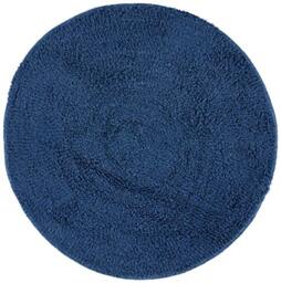 Bath mat round 57cm dark blue