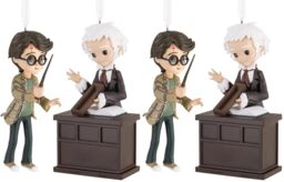 Hallmark Storied Moments, Harry Potter & Ollivander Ornament, Harry Potter Plastic Tree Decoration, Gifts for Christmas (Pack of 2)