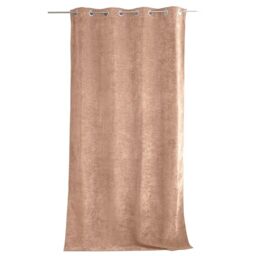 ED ENJOY HOME Thermal Blackout Curtain with Eyelets, Peach Pink, 140 x 260 cm, 100% Polyester, Velour, Fleece Lining, Velvet Collection