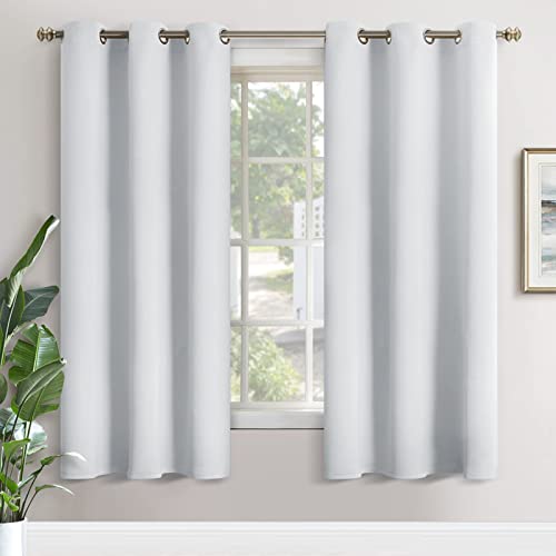 YoungsTex Room Darkening Curtains 72 Inches Length for Bedroom - Thermal Insulated with Grommet Blackout Curtain Drapes for Living Room, 2 Panels, 42 x 72 Inch, Greyish White