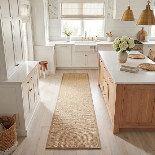 SAFAVIEH Natural Fiber Rug for Living Room, Dining Room, Bedroom - Natural Fiber Collection, Short Pile, in Natural, 76 X 183 cm