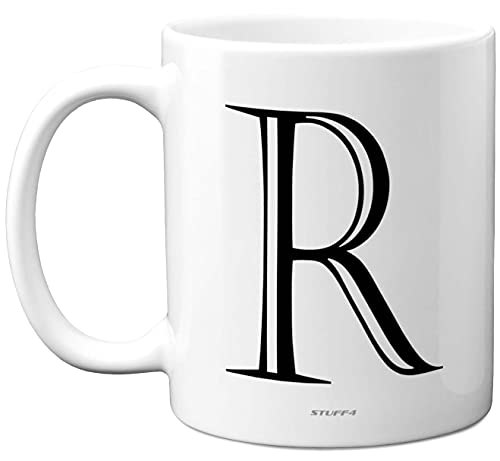 Stuff4 Personalised Alphabet Initial Mug - Letter R Mug, Gifts for Him Her, Fathers Day, Mothers Day, Birthday Gift, 11oz Ceramic Dishwasher Safe Anniversary, Valentines, Christmas, Retirement