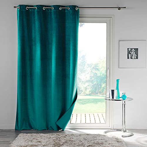 Douceur d'Interieur 135 x 260 cm Eyelet Curtains, Green