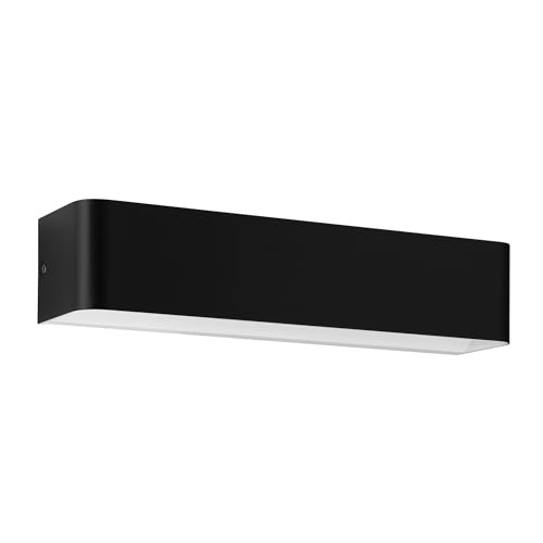 Eglo LED wall Light Sania 4, Indoor wall uplighter downlighter, wall lamp Made of Aluminium in Black and White, wall Spotlight for Hallway and Living Room, Warm White, 36.5 x 8 cm