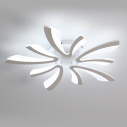 Osairous Modern LED Ceiling Lights, 50W Creative 5-V Shape LED Ceiling Lamp, Cool White 6000K Ceiling Chandelier，Acrylic Modern Home Lighting for Bedroom, Living Room, Kitchen, Diameter 26.77in