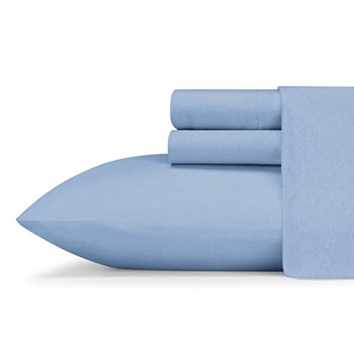 Eddie Bauer - Twin Sheets, Breathable Bedding Set, Lightweight Home Decor for Warm Sleepers (Jersey Knit Blue, Twin)