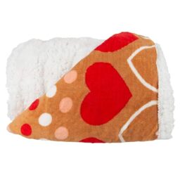 "Trademark Poker Lavish Home Fleece Sherpa Throw Blanket-Hearts-Red, 50"" x 60"""