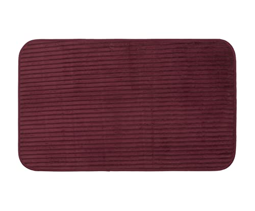 Gözze - Non-Slip Soft Bath Mat, 100% Polyester, 60 x 100 cm - Blackberry