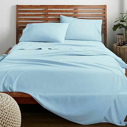 American Home Collection Full Size Sheet Set - Ultra-Soft Microfiber 15-Inch Deep Pocket - Wrinkle Free and Fade Resistant (Misty Blue)