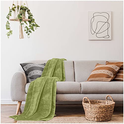 GC GAVENO CAVAILIA Mink Fur Throws For Sofa, Fluffy Throw Blanket, Warm Snuggle Blanket For Bed OR Settee, Fern, 150X200 Cm, (249832)