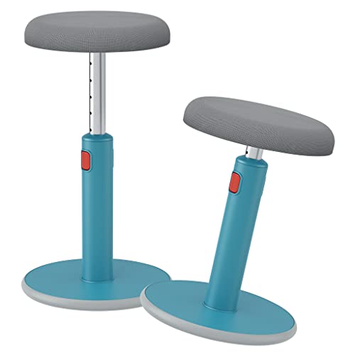 Leitz Active Sit Stand Stool, Ergonomic Height Adjustable 46cm To 79cm Wobble Stool, Round Swivel Office Desk Chair/ Stool, Ergo Cosy Range, Calm Blue, 65180061