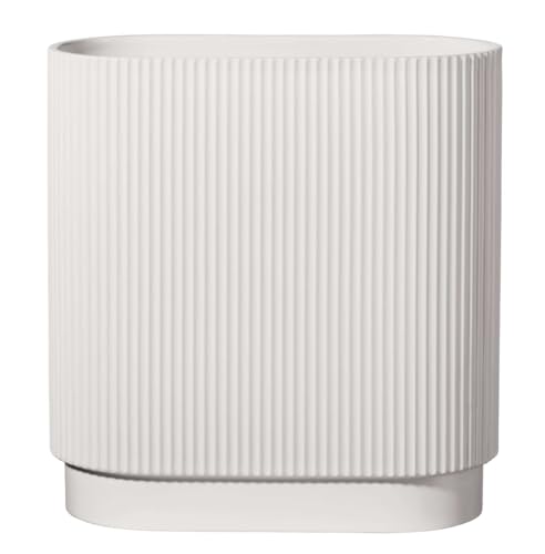 ASA Art Deco 63017091 Vase Made of Stoneware in White with Matte Finish Handmade Dimensions: 34.5 cm x 16 cm x 40 cm