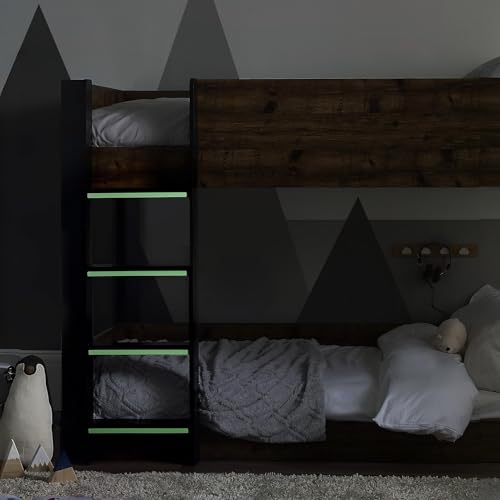 Julian Bowen Solomon Bunk Bed, Single, Wood & Black - H141 x W98 x D199.5cm