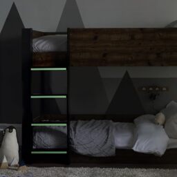 Julian Bowen Solomon Bunk Bed, Single, Wood & Black - H141 x W98 x D199.5cm