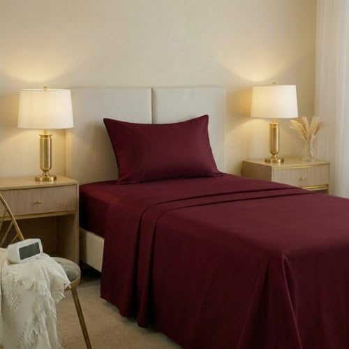Jenny Ses??l Single Bed Sheet Set Cotton Made in Italy Bordeaux - Durable