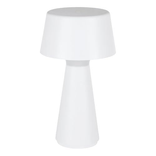 Eglo LED Outdoor Table lamp Scorrano, Rechargeable Bedside lamp Touch dimmable, Cordless Outside Garden Light, Rechargeable via USB, Plastic in White, Warm White-Cold White, IP44