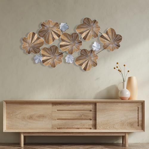 Hand-Painted Decorative Metal Wall Accessory, 125 x 14 x 61.5 cm, 100% Metal, 0.8 mm Thickness, Unique Colour Variations for Stylish Home Decor