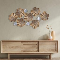 Hand-Painted Decorative Metal Wall Accessory, 125 x 14 x 61.5 cm, 100% Metal, 0.8 mm Thickness, Unique Colour Variations for Stylish Home Decor