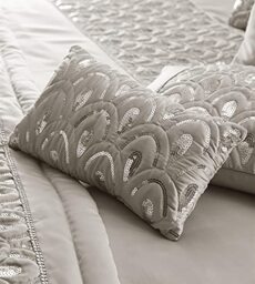 Portfolio RITZ Diamante Sequins Duvet Cover Bedding Range silver 1 x Petite Cushion