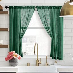 green window dressing Green X-Ray of Eucalyptus Leaves Sheer Window Panel 50