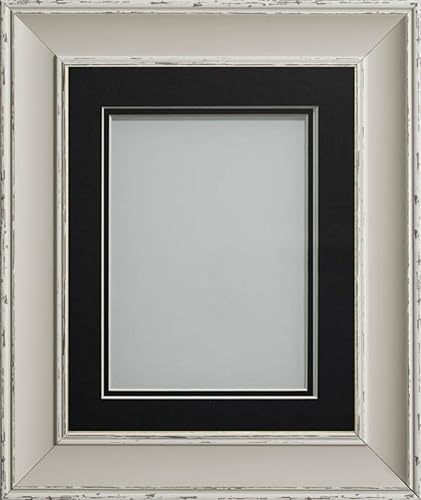 Frame Company Brooke Moonstone Grey Photo Frame, Double Black Mount, 9x7 for 8x6 inch, fitted with perspex