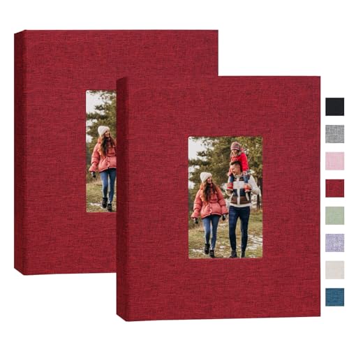 Cherrich Photo Album 8x10, Pack of 2 Linen Picture Book, 26-Page Album Holds 52 Photos Art Presentation Folder for Picture or Certificates Storage