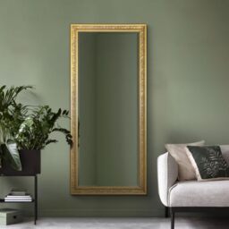 "MirrorOutlet - The Antic - Gold Framed Bevelled Mirror 63"" X 29"" (160 X 73cm) Premium Silver Mirror Glass"
