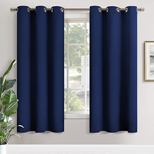 YoungsTex Navy Blue Blackout Curtains 72 Inches Length for Bedroom - Thermal Insulated with Grommet Room Darkening Window Drapes for Living Room, 2 Panels, 42 x 72 Inch
