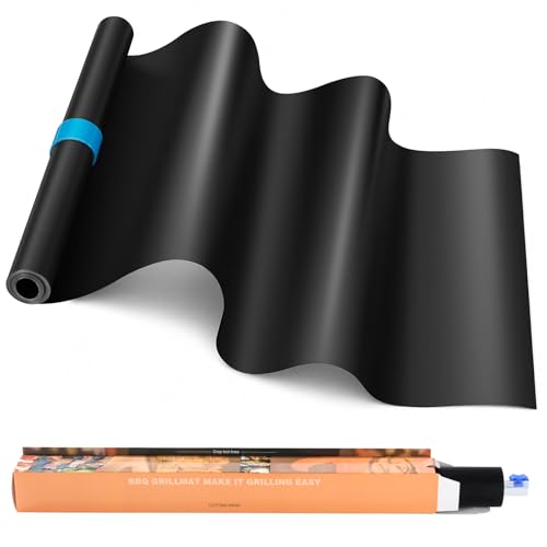 BBQ Mats for Gas Grill, 40 * 300cm Oven Liners for Bottom of Oven,Non-Stick Reusable Easy Clean Grilling Sheets for Gas Charcoal Electric Grill - PFOA Free