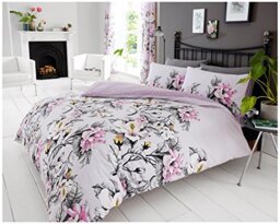 Gaveno Cavailia Luxurious Eden Bed Set with Duvet Cover and Pillow Case, Polyester-Cotton, Purple, King
